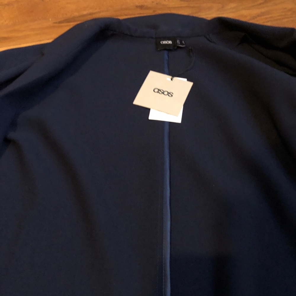 ASOS Dark Navy Long Trench Coat - Picture 10 of 10
